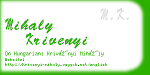 mihaly krivenyi business card